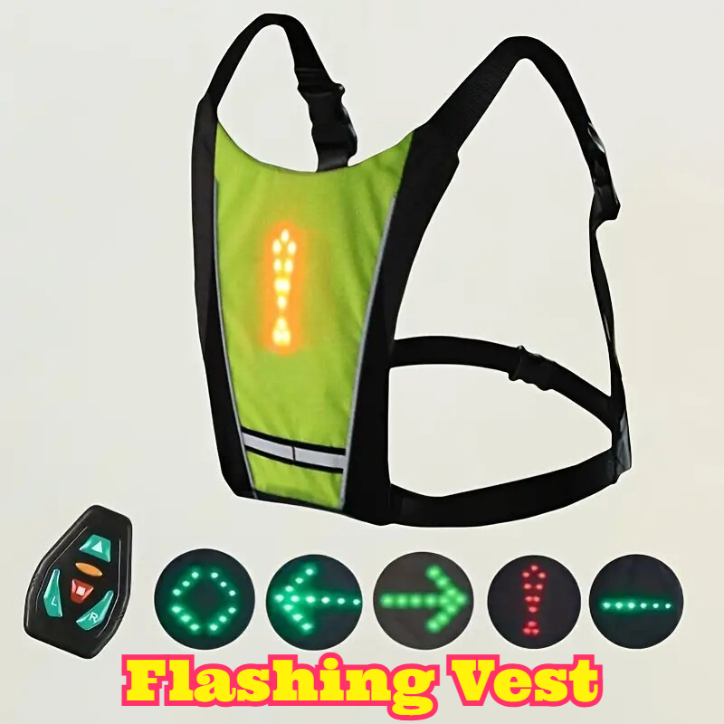 Cycling Visibility Gear - Gilet di Sicurezza LED con Telecomando,