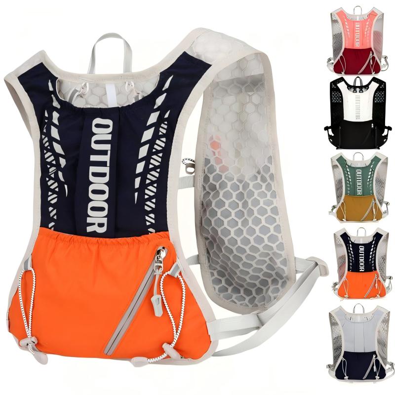 Reflective Cycling Vest - Gilet Idratazione Riflettente per Corsa, Zaino
